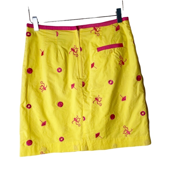 Lilly Pulitzer Monkey Embroidered White Label Skirt Size 4 - Picture 4 of 6